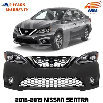 Conjunto de cubierta de parachoques delantero y faros para Nissan Sentra 2016-2019 Foto 1 de 4