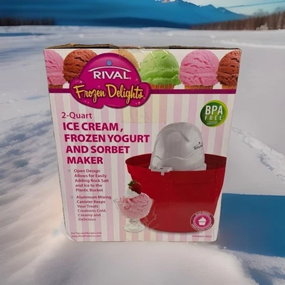 RIVAL Frozen Delight 2 cuartos de galón Helado Yogur Sorbete Máquina Nueva en Caja. Aparato Foto 1 de 4