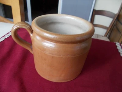 Ancien pot à rillettes, graisse , sel, en grès,  marqué 2. - Photo 1/4