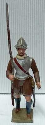 CBG MIGNOT FIGURINE FANTASSIN PIQUIER PERIODE HENRI IV Plomb peint 57 mm - Photo 1/4