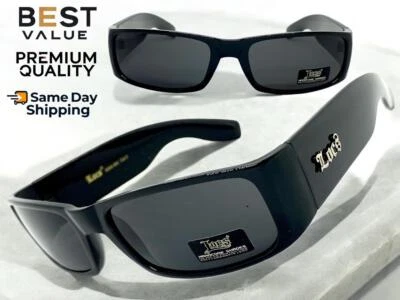 Hombre Clásico Resistente Motero Gánster Rapero Locs Gafas Montura Negra Oscuro - Imagen 1 de 4