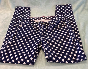 NWOT Kate Spade Navy Checkered Jeggings Jeans Size 23 Play Hooky Broome Street - Picture 1 of 7