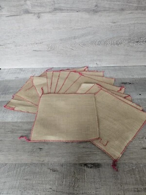 Vintage Lot of 12 Textiles AIDA 28 Count Cross Stitch Fabric Napkins 8x8 - Image 1 of 4