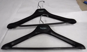 TRIUMPH LOGO CLOTHES COAT GARMENT HANGER BLACK PLASTIC SET OF 2   X10-6 - Picture 1 of 6