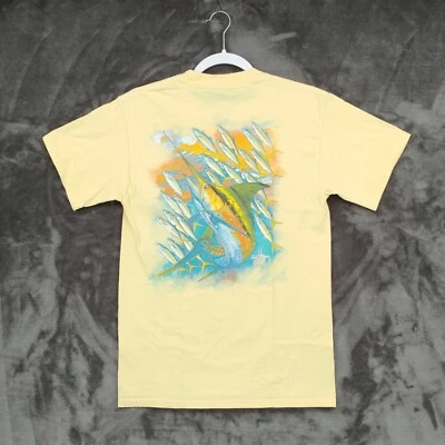 Guy Harvey TShirt Small Yellow Marlin Sport Fishing Graphic Shortsleeve Crewneck - Image 1 of 4