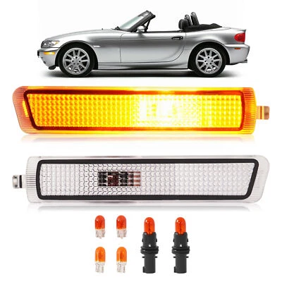 Pair Clear Front Bumper Side Marker Lights For BMW E37 Z3 Roadster/M Coupe 96-02 - Изображение 1 из 4