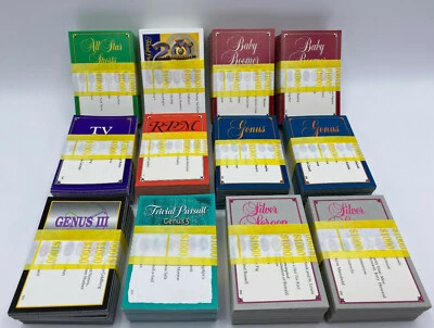 1.200 Tarjetas Trivial Pursuit 20 Aniversario Género TV RPM Deportes Pantalla Plateada Foto 1 de 4