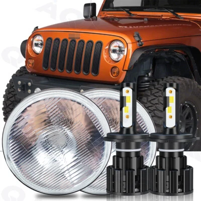 7" Inch Round LED Headlights Sealed Beam for Jeep Wrangler LJ CJ JK TJ JKU 97-17 - Image 1 of 4