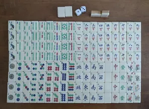 Vintage Bamboo & Bovine Mahjong Set w/original Box ca. 1950s. - Picture 1 of 9