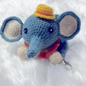 New Handmade Crochet Elephant Plush Keychain Toy Gift Decor For Bag Backpack ! - Picture 1 of 7