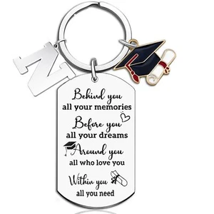 Class of Graduation 2024 Keychain for Him Her Graduation Gifts Initial Keycha... - Picture 1 of 6