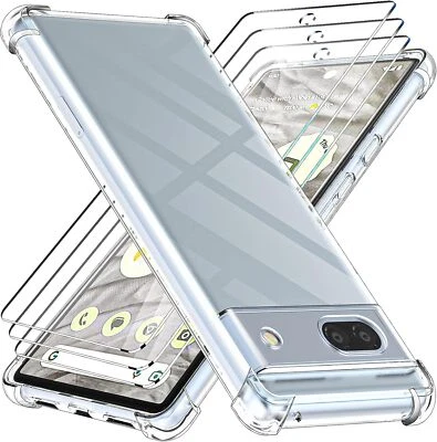 For Google Pixel 8A 8 6A/7A/7Pro Case,Clear Silicone Shockproof Gel Phone Cover