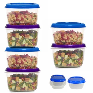 6Pk Soup Freezer Storage Container Top Lid 169oz Reusable Plastic Food Box Stack - Picture 1 of 1