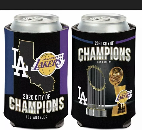 Los Angeles Dodgers and Lakers 2020 City of Champions Can Cooler Qty 1 Cover