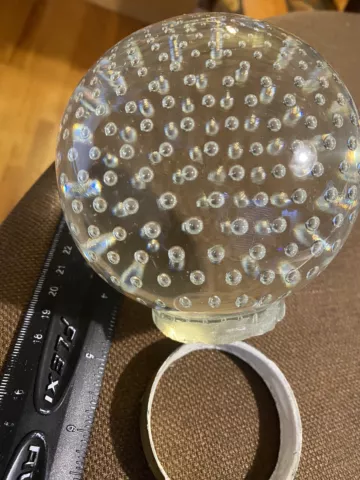 VINTAGE BEAUTIFUL CONTROL BUBBLE GLASS - CRYSTAL BALL - NEWEL POST FINIAL Cover