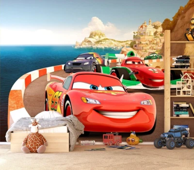 Papel Pintado Coches Disney 360x270 cm Mcqueen Mural No Tejido y Adhesivo Foto 1 de 4