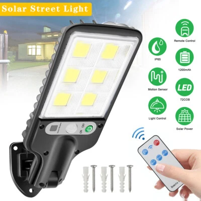 Solar Wall Lights Pathway Motion Sensor 72 LED Bulb Outdoor Lamp Waterproof US