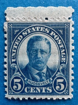 US Stamps Scott 637 5c 1927 Theodore Roosevelt M/LH Perf 11 x 10.5 Fresh - Image 1 of 3