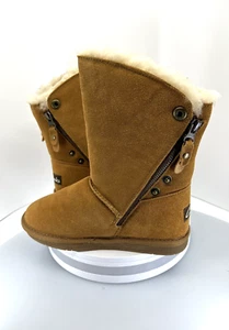Clarks Womens 5M Alpine II TAN Suede Shearling Lined Leather Mid Calf Boots - Picture 1 of 11