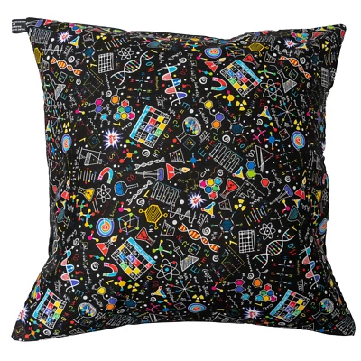 Science Cushion Cover Chemistry Physics Nerd fits 18"x18" 100% Cotton Fabric - Image 1 of 2