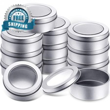New listing
TecUnite 2 Ounce Metal Tin Cans Round Empty Container with Clear Top for.