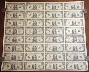 2001 $1 32 Note Uncut United States Sheet (I) Minneapolis - Picture 1 of 15