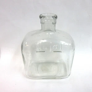 Embossed Mineral Oil Bottle 'Nujol'  Clear Glass 20 oz. - Picture 1 of 8