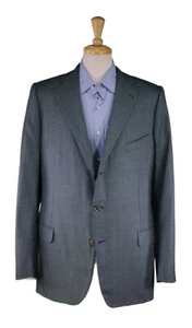 Ermenegildo Zegna Turquoise Aqua Blue Check Trofeo Wool Sportcoat Blazer US 46L - Picture 1 of 10