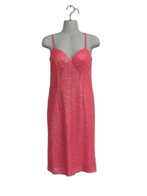 Vestido midi negro halo Barbie Core Lover Era rosa lentejuelas para mujer 10 (reg. $399) Foto 1 de 4