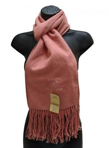 Bufanda de invierno de lana borla alpaca unisex cálida comercio justo hecha en Perú rosa salmón - Imagen 1 de 4