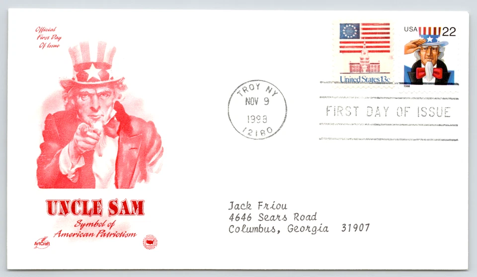 First Day Cover Uncle Sam Symbol of American Patriotism 11/09/1999 - Image 1 of 2