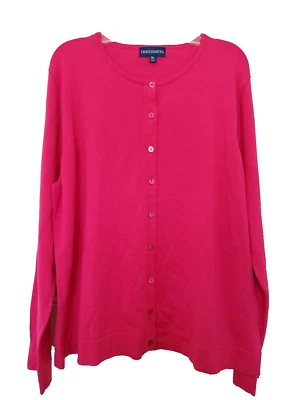 TravelSmith 女式粉色轻便旅行开衫 - XL 码丝绸 — 第 1/4 张图片