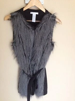 Chaleco con cinturón de piel sintética, talla XS, color gris Foto 1 de 4