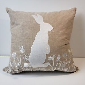 Saro Lifestyles Bunny Rabbit Throw Pillow Cotton Down/Feather Filled 18" Easter