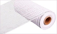 White Silver Foil Mesh Ribbon Art Crafts Christmas Fashion 10"x30 ft Women Girl