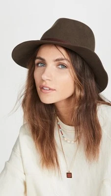 trapo y hueso 289045 ala floja Fedora marrón pavo real talla L Foto 1 de 4