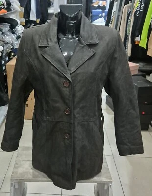 G.P. Jaqueta de couro marrom usada feminina tamanho M LLR137 - Imagem 1 de 4