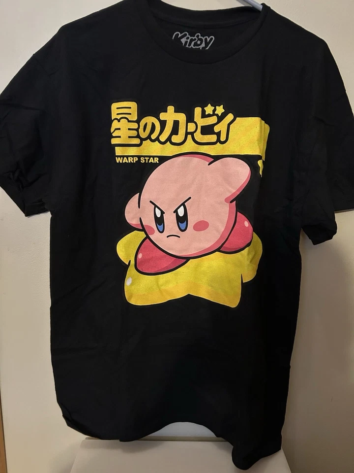 Camiseta negra mediana para adultos - Kirby Warp Star Nintendo Back To School Foto 1 de 1