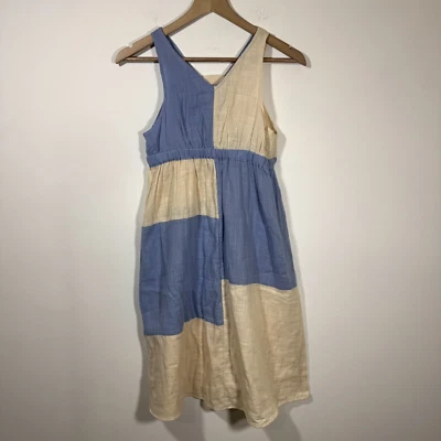 Zara Girls Cotton Gauze Sleeveless Maxi Dress Sz 13-14 Y Blue Beige Boho - Image 1 of 4