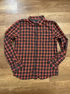 Vans Button Up Shirt Mens X Large Tailored Fit Long Sleeve Red Plaid Red Skate - Picture 1 of 13