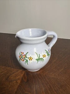 Stoob Austria Creamer Edelweiss Flowers Pitcher Ceramic Pottery Ges Gesch Blue - Picture 1 of 8