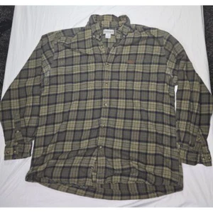 Carhartt Plaid Flannel Button-Down Shirt Casual Outdoor Workwear Men's L - Foto 1 di 8