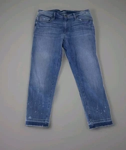 LOFT relaxed skinny crop distressed jeans released raw hem Medium light wash 28 - Picture 1 of 7