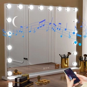 Specchio Trucco Hollywood Specchio Cosmetico con Illuminazione LED Porta di Ricarica USB - Foto 1 di 15