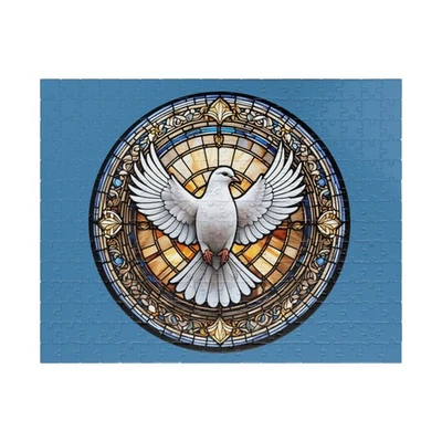 Rompecabezas aspecto vitral paloma blanca observador de aves amante interior 252 Foto 1 de 4