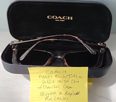 Gafas de sol COACH 544687 negro/tortuga marco 56 [ ] 18 140 3N con estuche COACH Foto 1 de 4