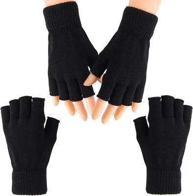 Warme Fingerlose Strickhandschuhe Damen Halbfinger Winter Handschuhe Outdoor - Bild 1 von 4