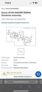 Nissan 22100-36A02RE REMAN Distributor Assembly - Picture 1 of 4