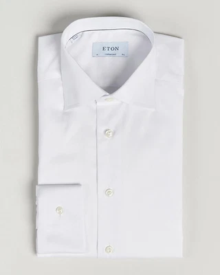 ETON White Contemporary Fit Dress Shirt 100% Cotton Classic Collar - Image 1 of 4