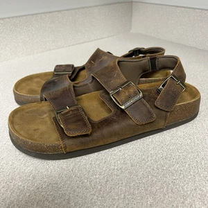 Skechers Krevon Lakesun 204095 Men's Size 10 Relaxed Fit Brown Leather Sandals - Picture 1 of 10